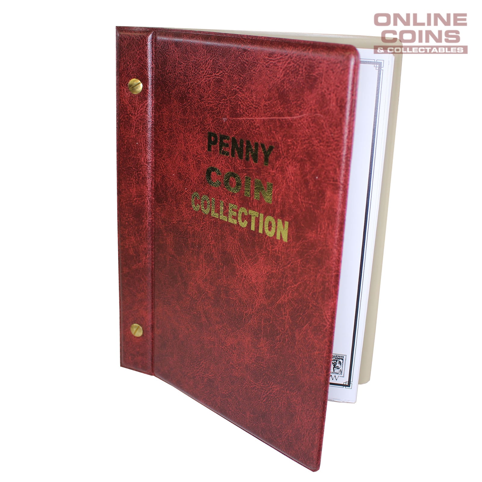 VST Australian Penny Album 1911-1964 With Printed Mintage Interleaves - RED
